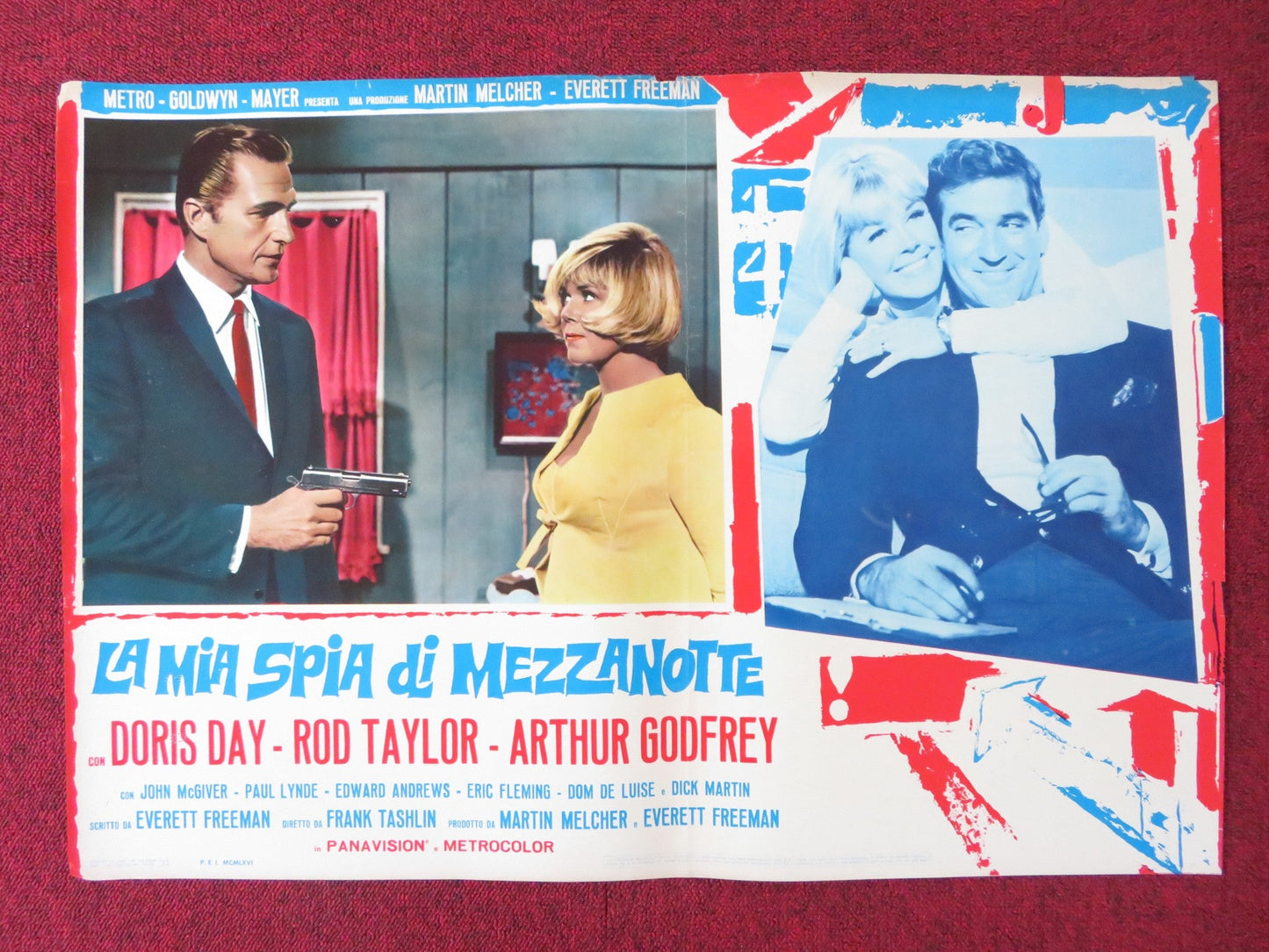 THE GLASS BOTTOM BOAT - H ITALIAN FOTOBUSTA POSTER DORIS DAY ROD TAYLOR 1966 Rendezvous Cinema Movie posters