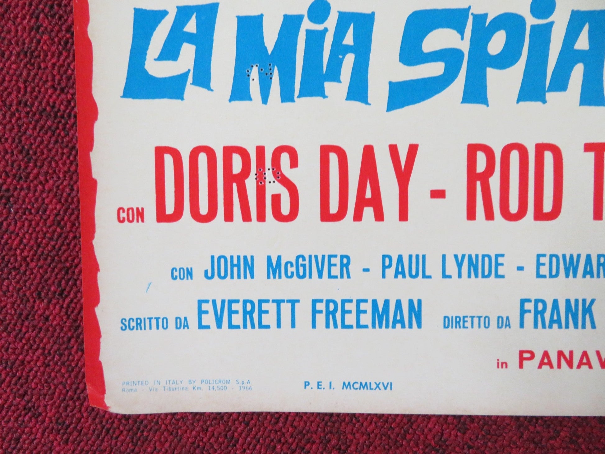 THE GLASS BOTTOM BOAT - H ITALIAN FOTOBUSTA POSTER DORIS DAY ROD TAYLOR 1966 Rendezvous Cinema Movie posters