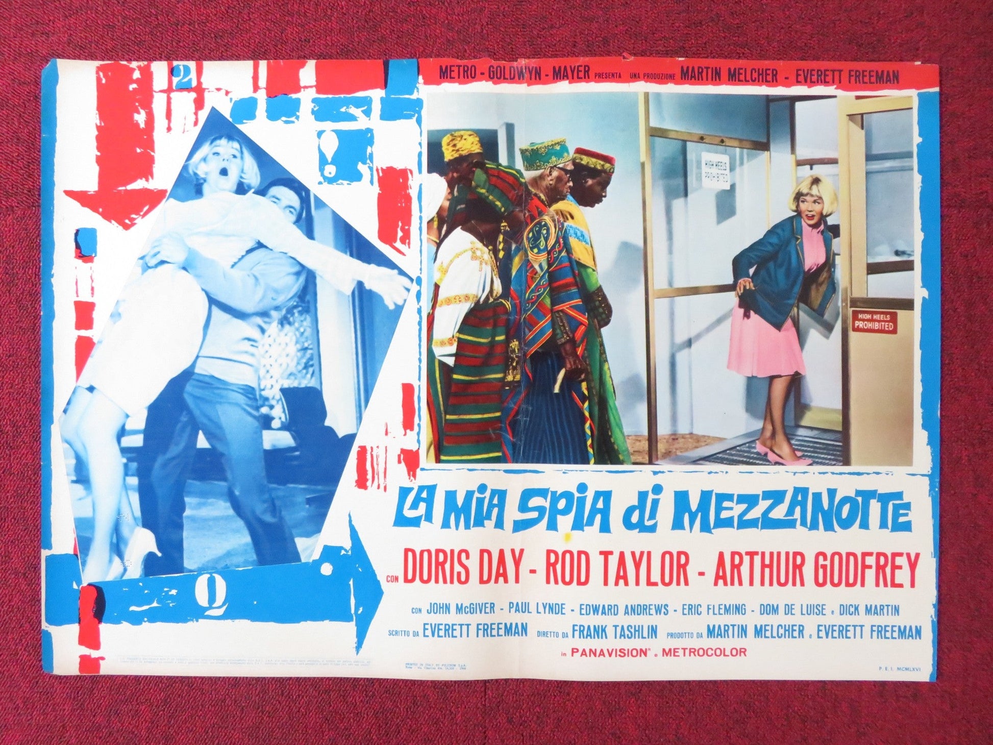 THE GLASS BOTTOM BOAT - I ITALIAN FOTOBUSTA POSTER DORIS DAY ROD TAYLOR 1966 Rendezvous Cinema Movie posters