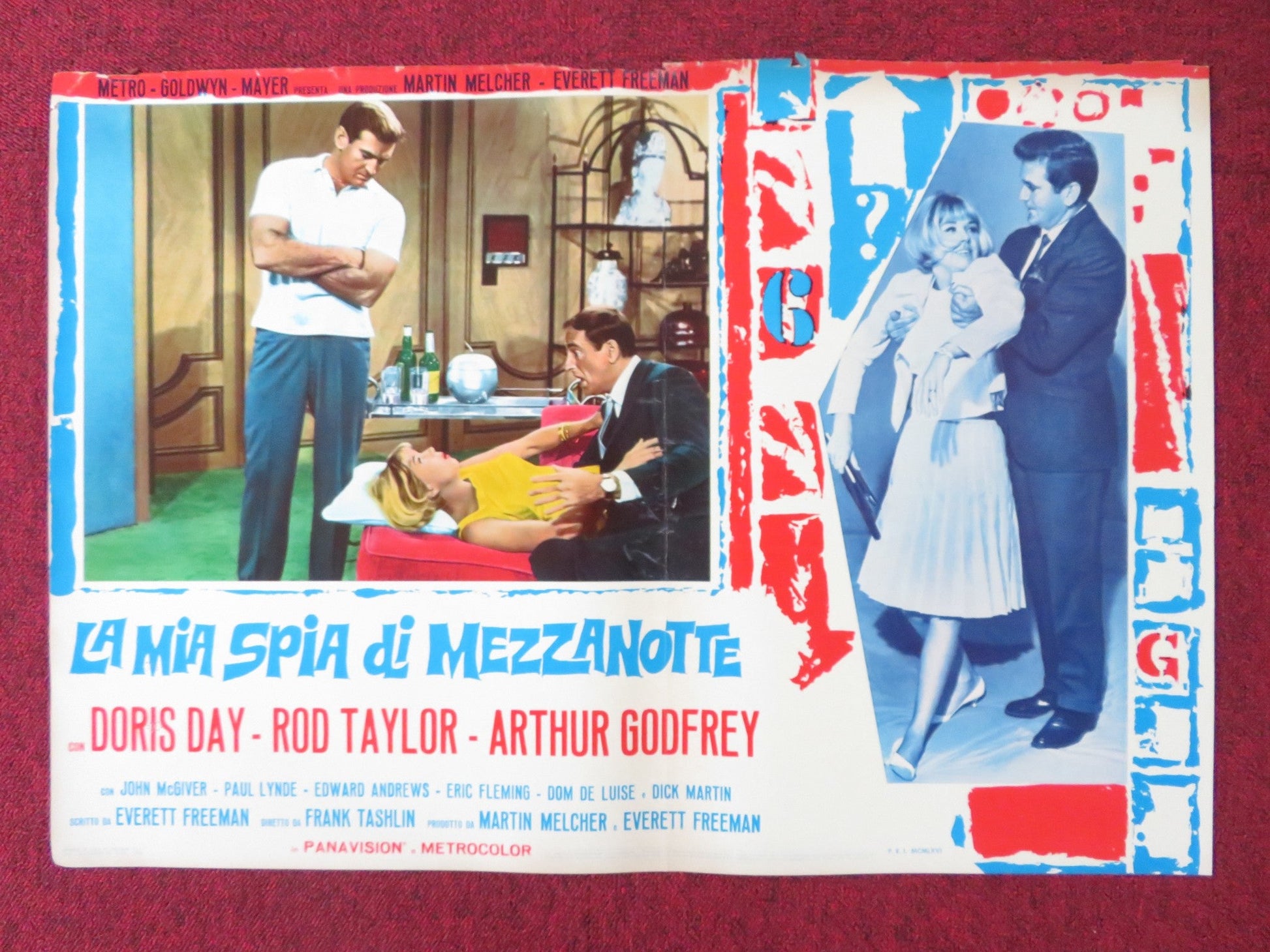 THE GLASS BOTTOM BOAT - J ITALIAN FOTOBUSTA POSTER DORIS DAY ROD TAYLOR 1966 Rendezvous Cinema Movie posters