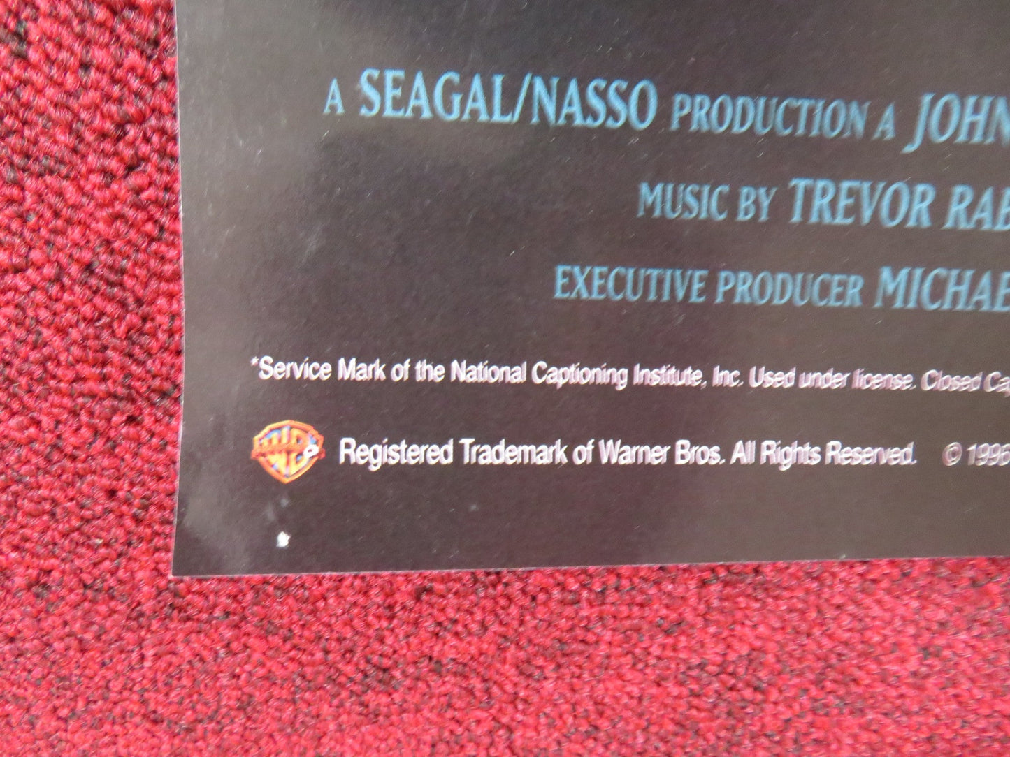 THE GLIMMER MAN VHS VIDEO POSTER STEVEN SEAGAL KEENEN IVORY WAYANS 1996 Rendezvous Cinema Movie posters