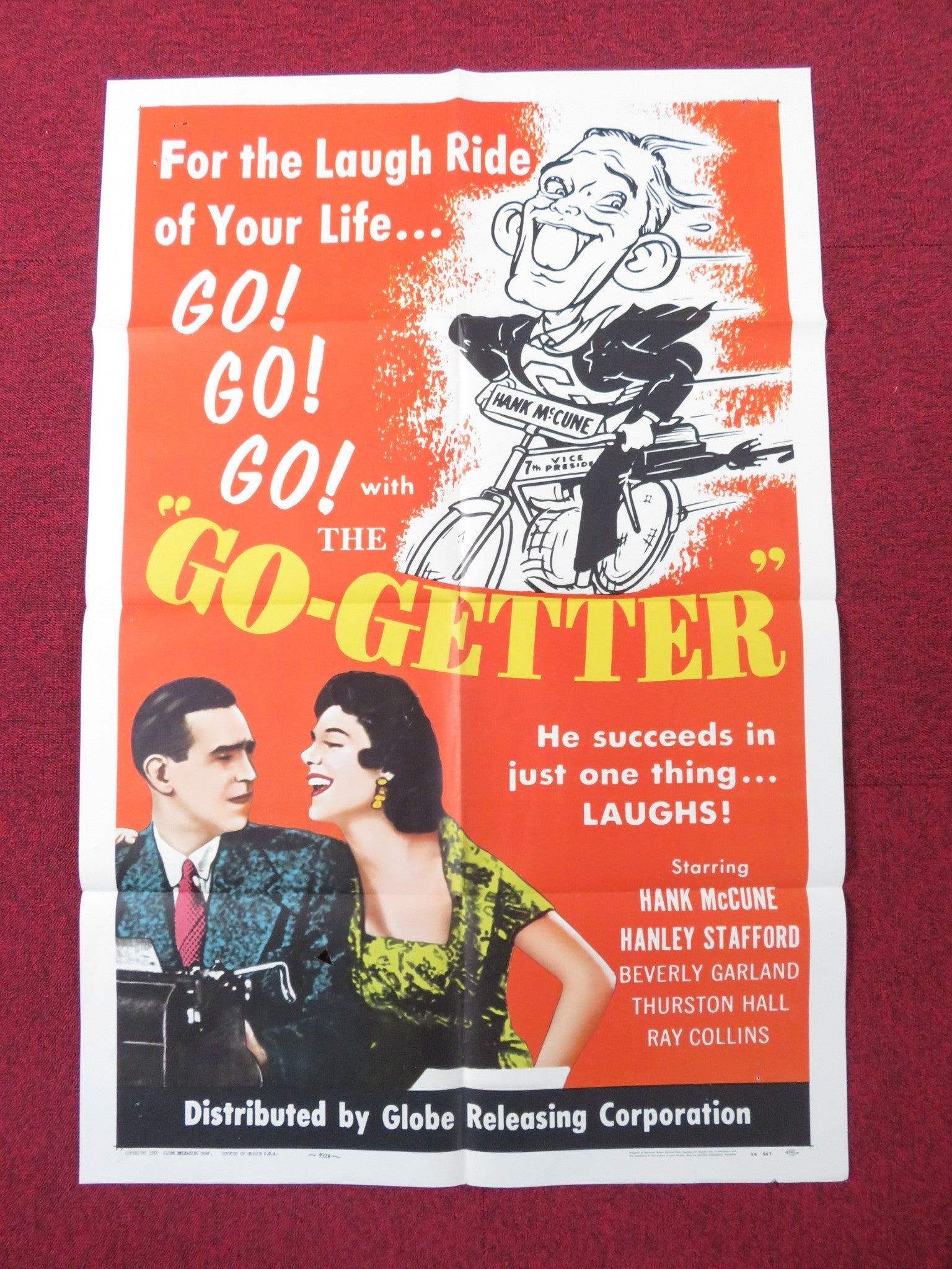 THE GO - GETTER FOLDED US ONE SHEET POSTER HANK MCCUNE HANLEY STAFFORD 1956 Rendezvous Cinema Movie posters