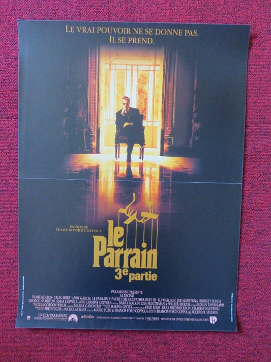 THE GODFATHER PART 3 FRENCH (16"x 21.5") POSTER COPPOLA PACINO GARCIA 1990 Movie posters