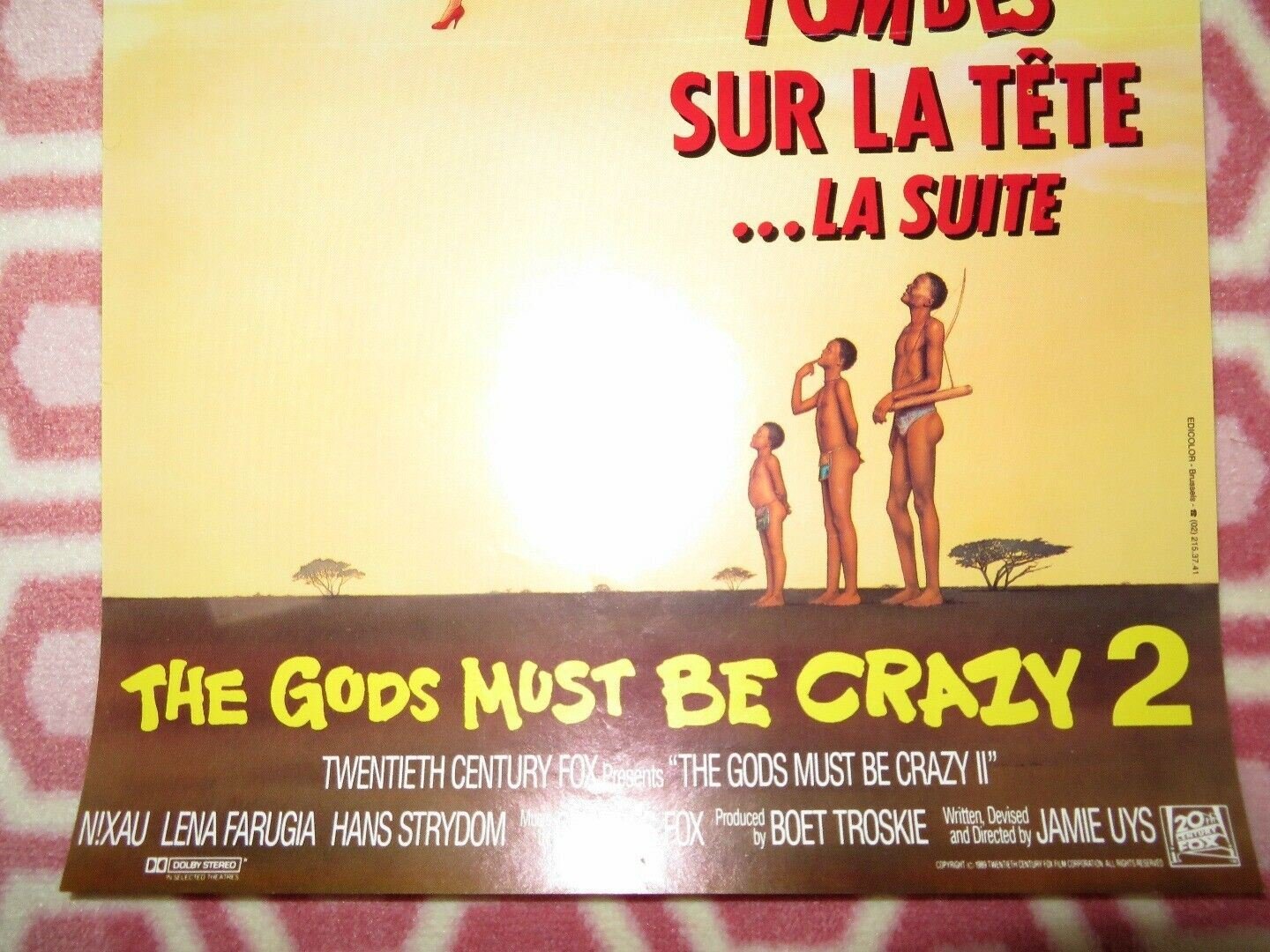 THE GODS MUST BE CRAZY 2 BELGIUM (13"x 19.5") POSTER N!XAU LENA FARUGIA 1980 - Rendezvous Cinema