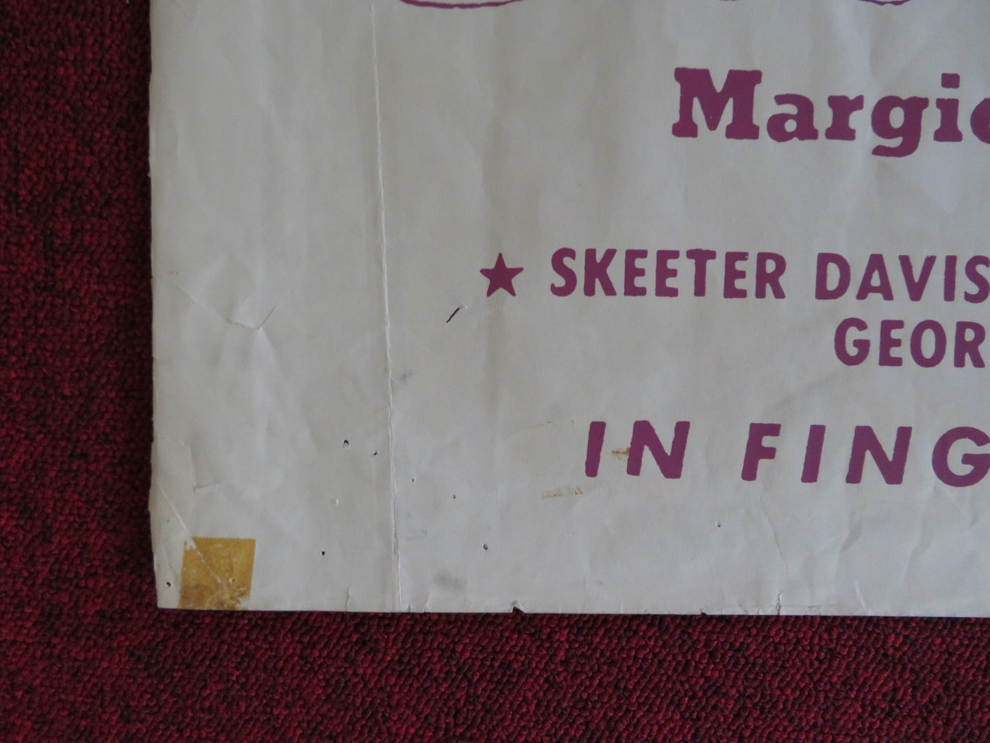 THE GOLD GUITAR FOLDED US ONE SHEET POSTER DEL REEVES ROY DRUSKY 1966 Rendezvous Cinema Movie posters