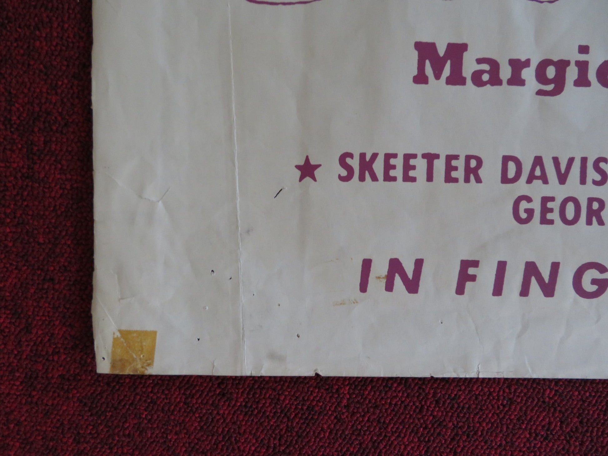 THE GOLD GUITAR FOLDED US ONE SHEET POSTER DEL REEVES ROY DRUSKY 1966 Rendezvous Cinema Movie posters