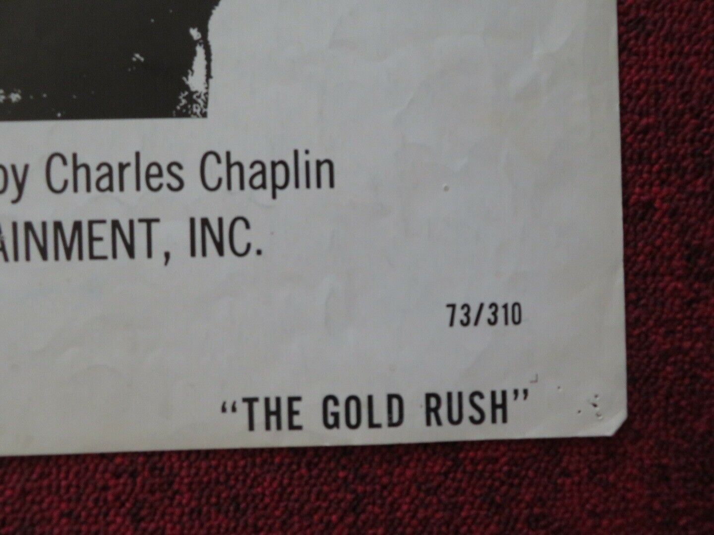 THE GOLD RUSH FOLDED US ONE SHEET POSTER CHARLES CHAPLIN 1973 - Rendezvous Cinema