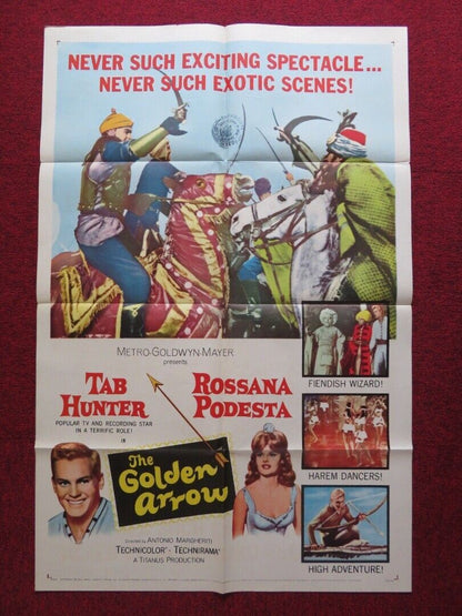 THE GOLDEN ARROW US ONE SHEET POSTER TAB HUNTER ROSSANA PODESTA 1963 - Rendezvous Cinema