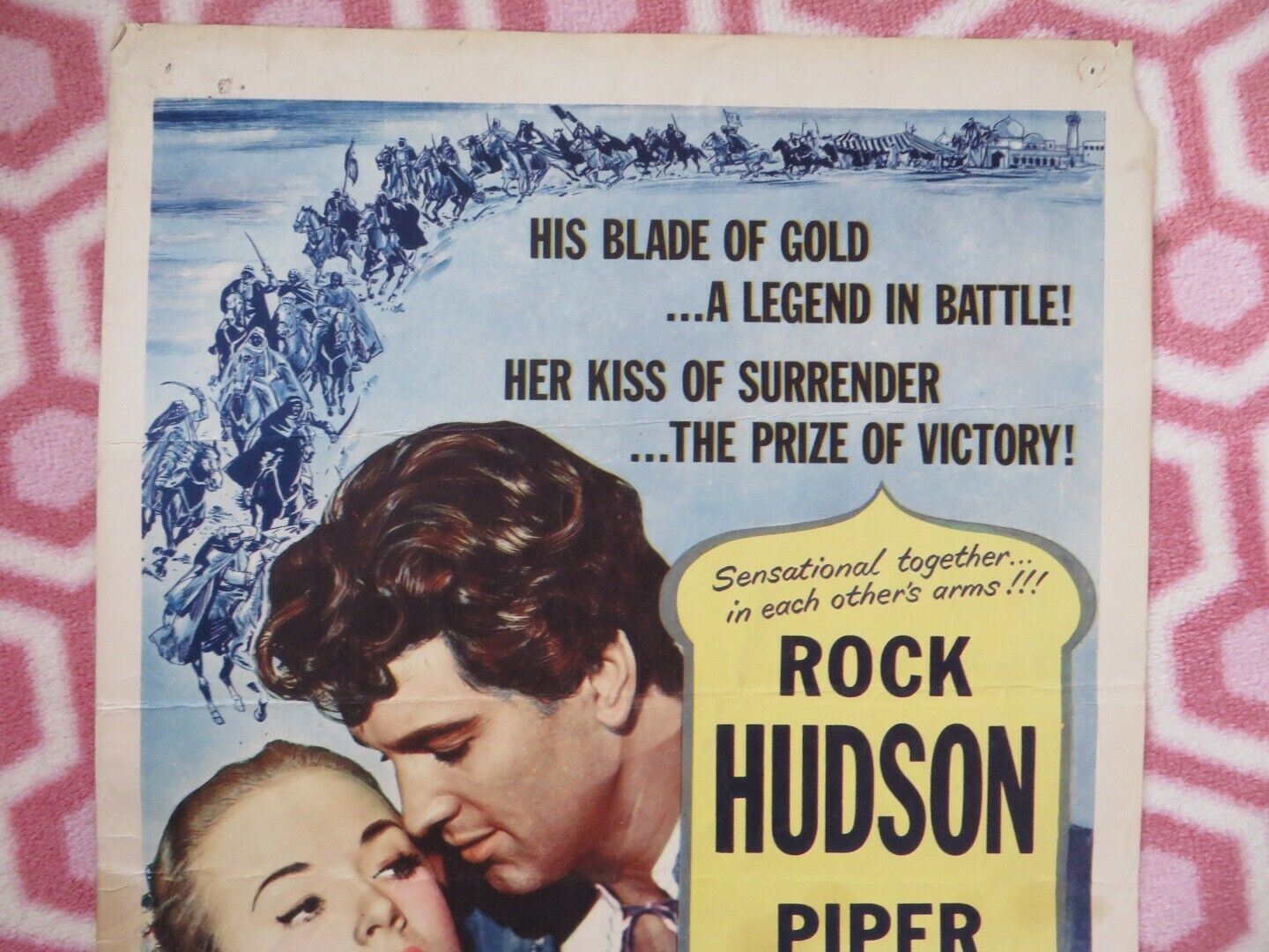 THE GOLDEN BLADE US INSERT (14"x 36") POSTER ROCK HUDSON PIPER LAURIE 1953 - Rendezvous Cinema