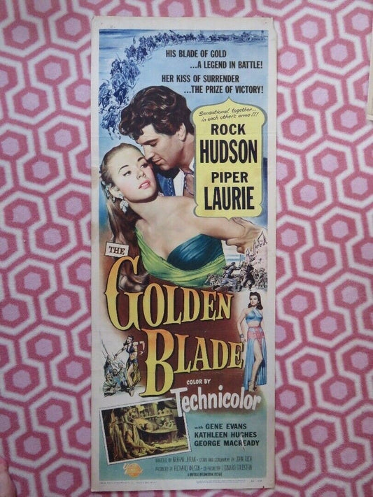 THE GOLDEN BLADE US INSERT (14"x 36") POSTER ROCK HUDSON PIPER LAURIE 1953 - Rendezvous Cinema