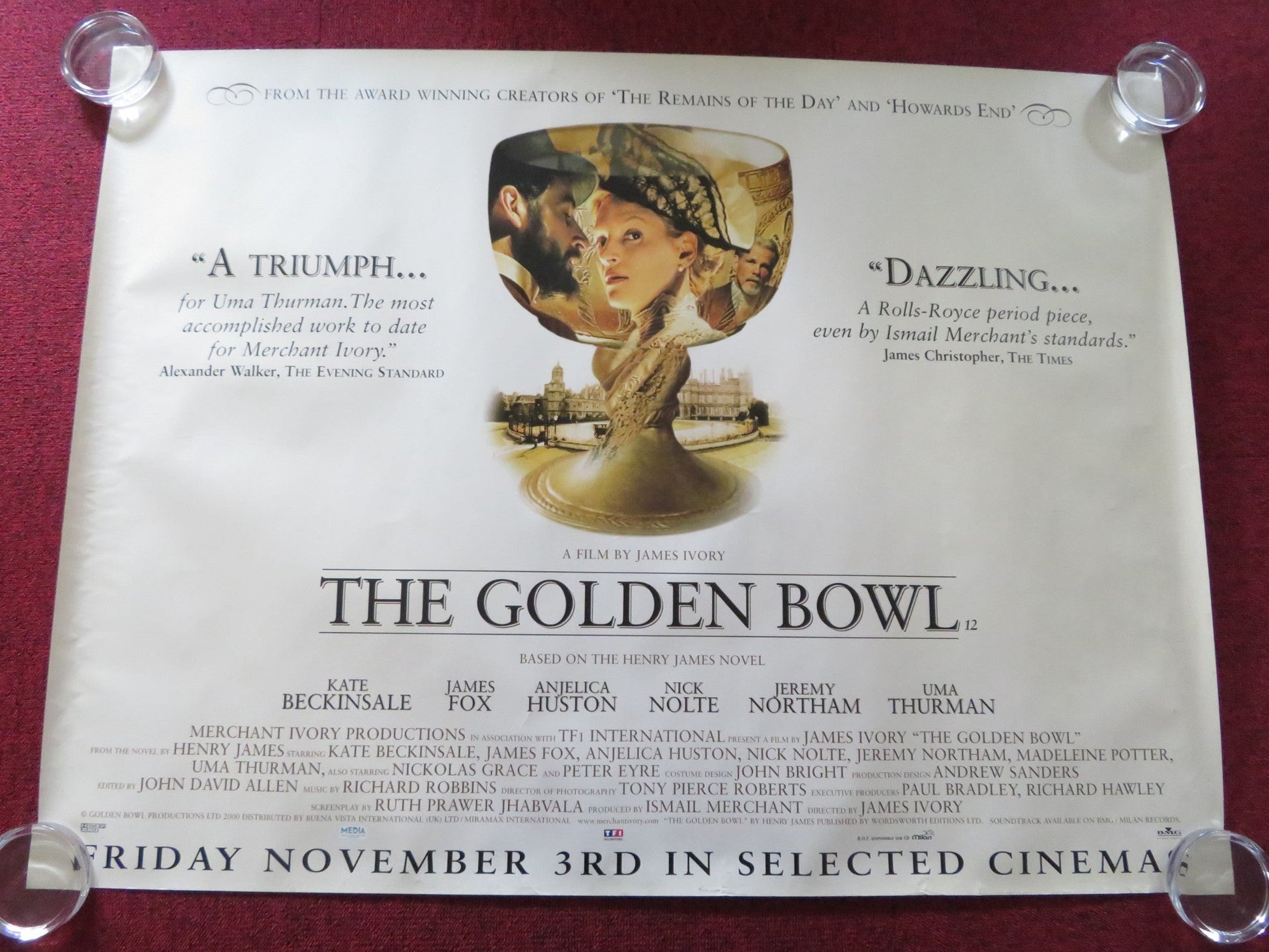 THE GOLDEN BOWL UK QUAD ROLLED POSTER UMA THURMAN KATE BECKINSALE 2000 Rendezvous Cinema Movie posters