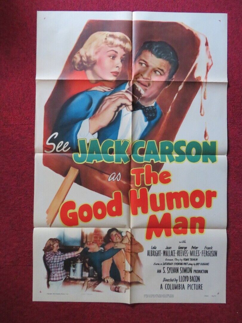 THE GOOD HUMOUR MAN FOLDED US ONE SHEET POSTER JACK CARSON LOLA ALBRIGHT 1950 Movie posters