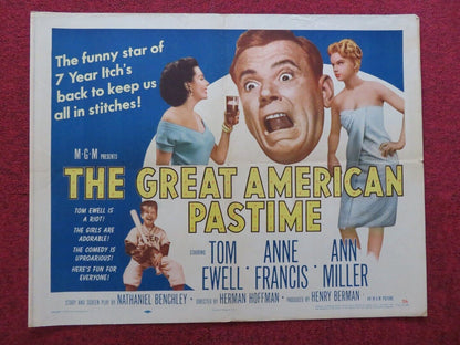 THE GREAT AMERICAN PASTIME US HALF SHEET (22"x 28") POSTER TOM EWELL 1956 Movie posters