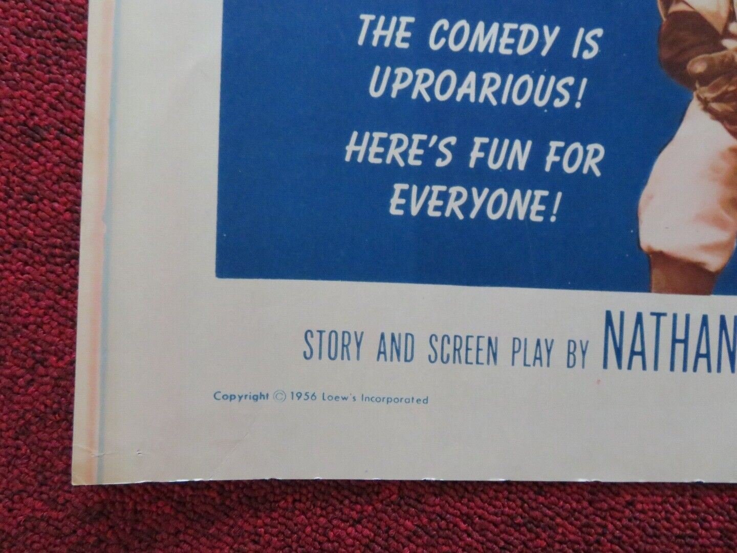 THE GREAT AMERICAN PASTIME US HALF SHEET (22"x 28") POSTER TOM EWELL 1956 Movie posters