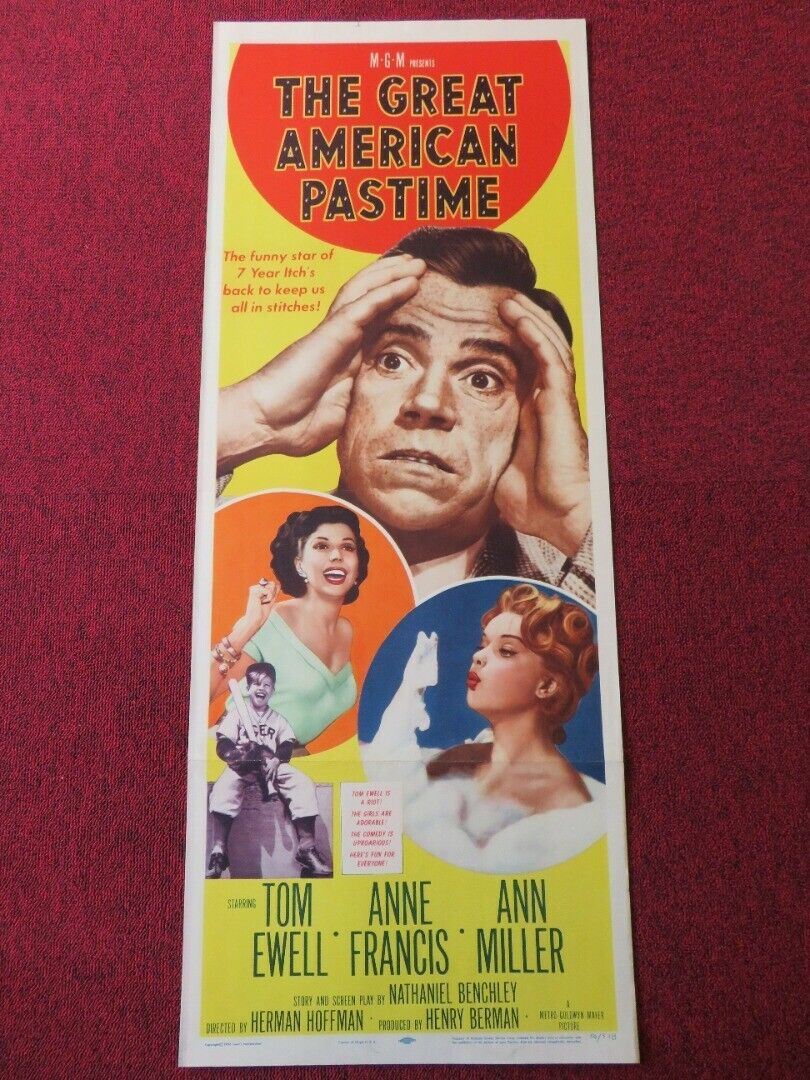 THE GREAT AMERICAN PASTIME US INSERT (14"x 36") POSTER TOM EWELL 1956 Movie posters