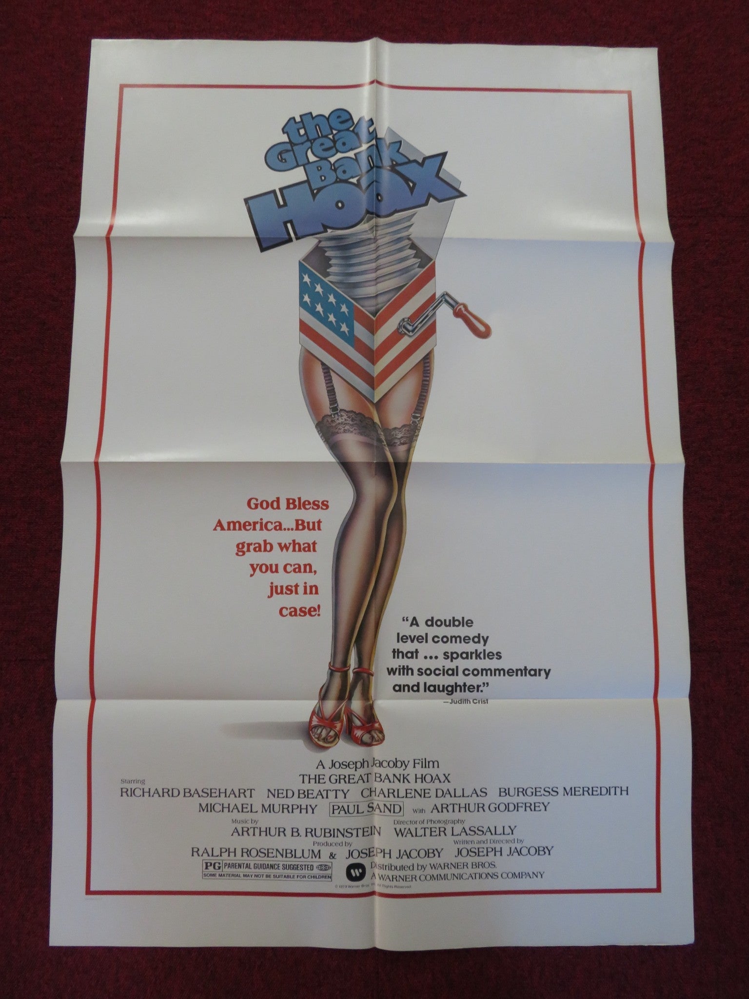 THE GREAT BANK HOAX FOLDED US ONE SHEET POSTER RICHARD BASEHEART NED BEATTY 1979 Rendezvous Cinema Movie posters
