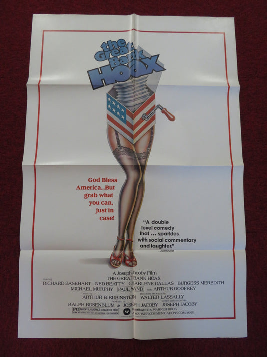 THE GREAT BANK HOAX FOLDED US ONE SHEET POSTER RICHARD BASEHEART NED BEATTY 1979 Rendezvous Cinema Movie posters