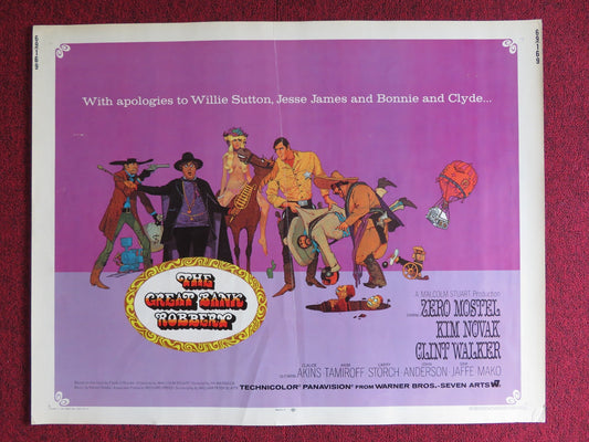 THE GREAT BANK ROBBERY US HALF SHEET (22"x 28") POSTER ZERO MOSTEL K. NOVAK 1969 Rendezvous Cinema Movie posters