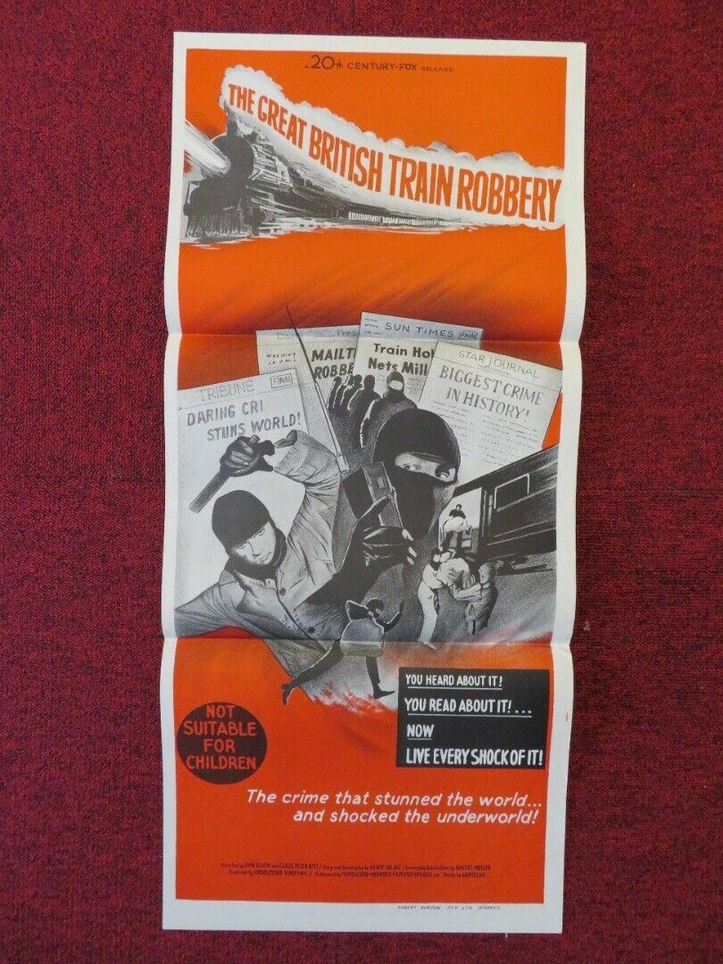 THE GREAT BRITISH TRAIN ROBBERY FOLDED AUSTRALIAN DAYBILL POSTER 1966 Movie posters