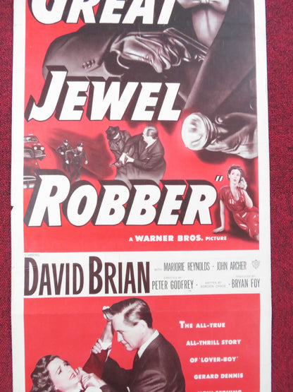 THE GREAT JEWEL ROBBER US INSERT (14"x 36") POSTER DAVID BRIAN MARJORIE 1950 Rendezvous Cinema Movie posters