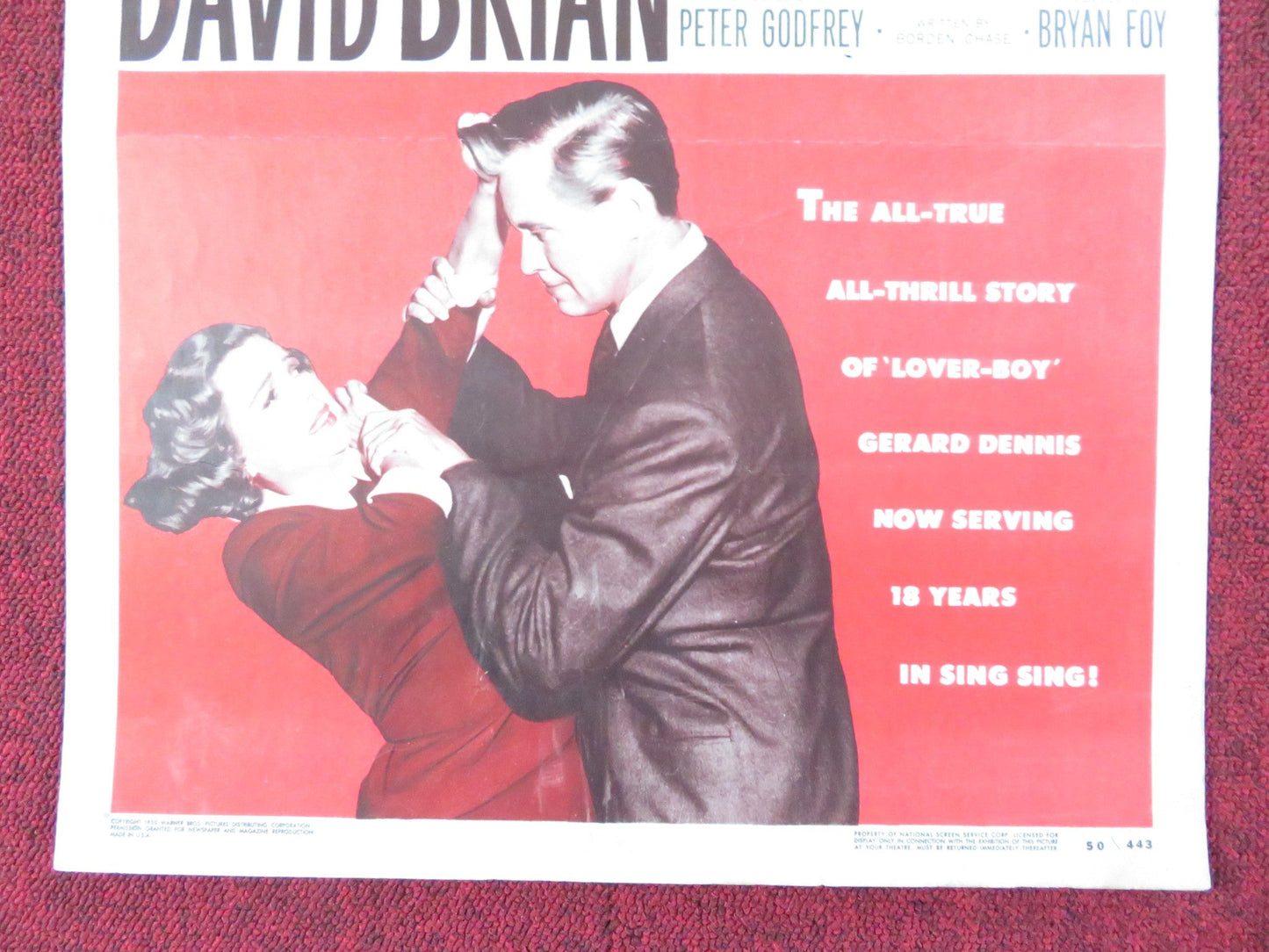 THE GREAT JEWEL ROBBER US INSERT (14"x 36") POSTER DAVID BRIAN MARJORIE 1950 Rendezvous Cinema Movie posters