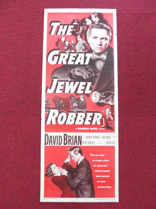 THE GREAT JEWEL ROBBER US INSERT (14"x 36") POSTER DAVID BRIAN MARJORIE 1950 Rendezvous Cinema Movie posters