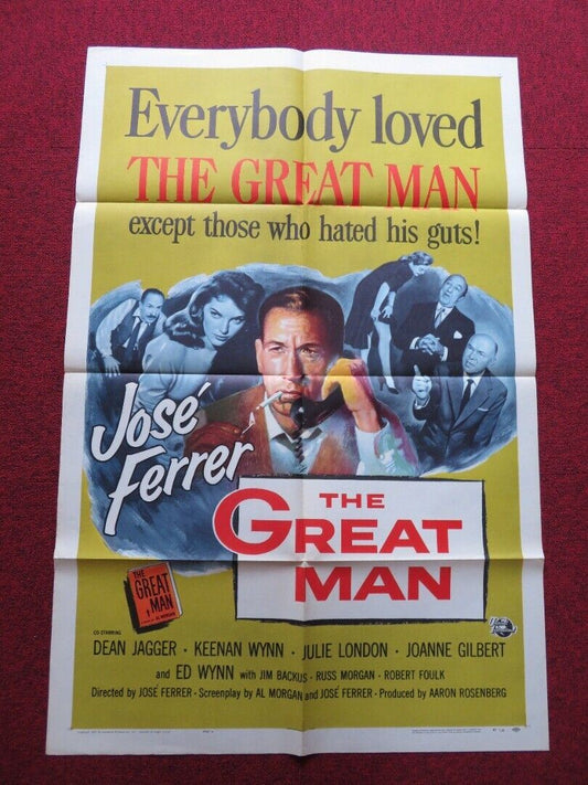 THE GREAT MAN FOLDED US ONE SHEET POSTER JOSE FERRER DEAN JAGGER 1957 Movie posters