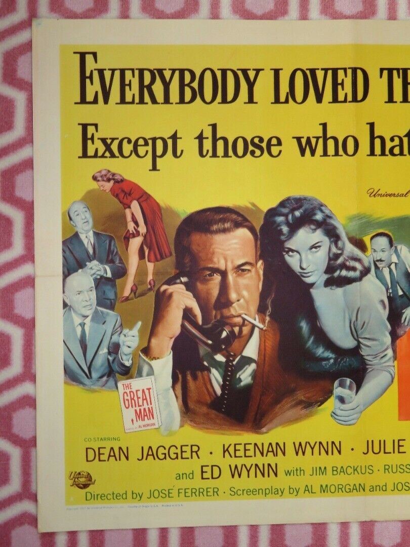 THE GREAT MAN US HALF SHEET (22"x 28") POSTER DEAN JAGGER KEENAN WYNN 1956 Movie posters