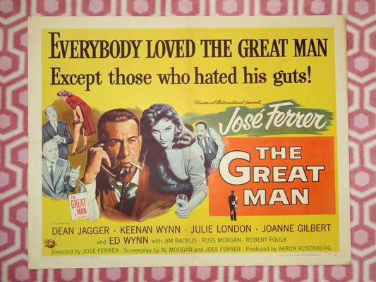 THE GREAT MAN US HALF SHEET (22"x 28") POSTER DEAN JAGGER KEENAN WYNN 1956 Movie posters
