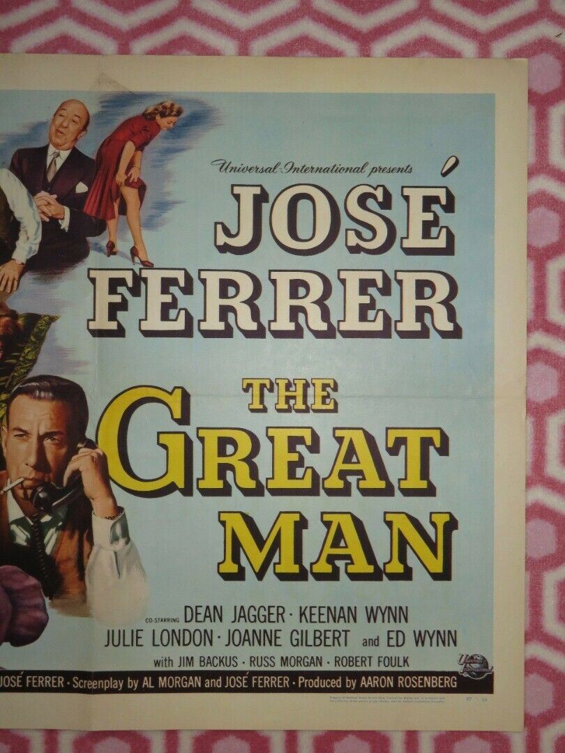THE GREAT MAN US HALF SHEET (22"x 28") POSTER KEENAN WYNN DEAN JAGGER 1956 Movie posters