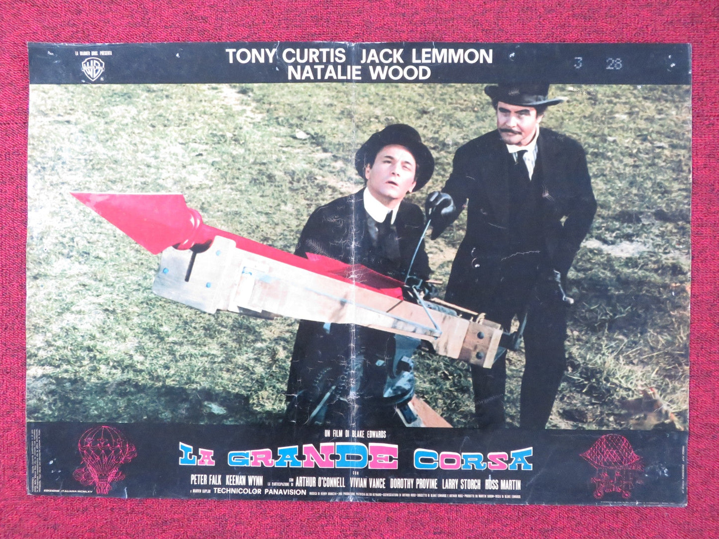 THE GREAT RACE - G ITALIAN FOTOBUSTA POSTER TONY CURTIS JACK LEMMON 1965 Rendezvous Cinema Movie posters