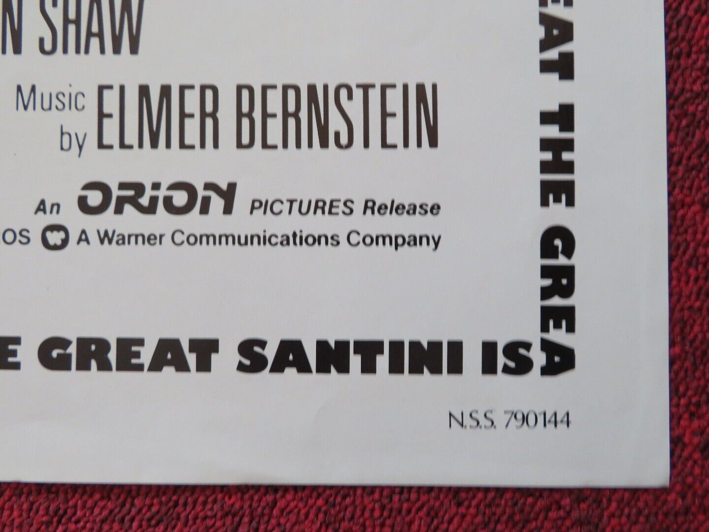 THE GREAT SANTINI FOLDED US ONE SHEET POSTER ROBERT DUVALL BLYTHE DANNER 1979 Movie posters