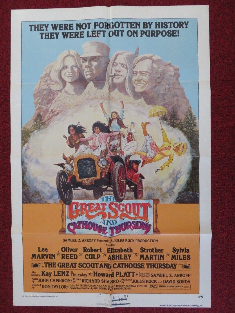 THE GREAT SCOUT AND CATHOUSE THURSDAY FOLDED US ONE SHEET POSTER OLIVER REED '76 Movie posters