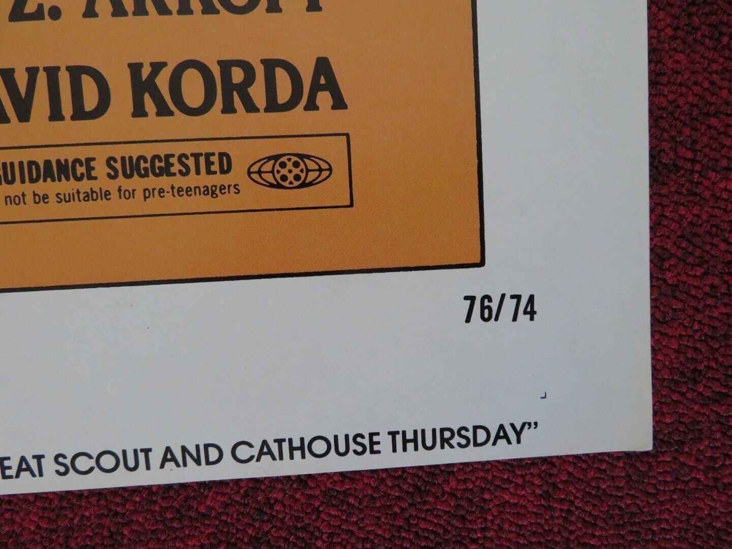 THE GREAT SCOUT AND CATHOUSE THURSDAY FOLDED US ONE SHEET POSTER OLIVER REED '76 Movie posters