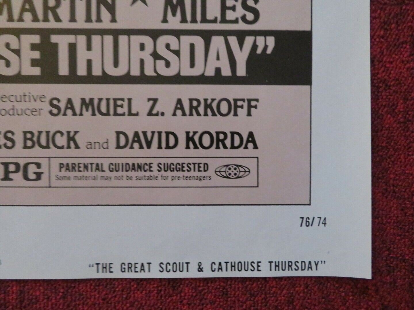 THE GREAT SCOUT & CATHOUSE THURSDAY STYLE B FOLDED US ONE SHEET POSTER 1976 Movie posters