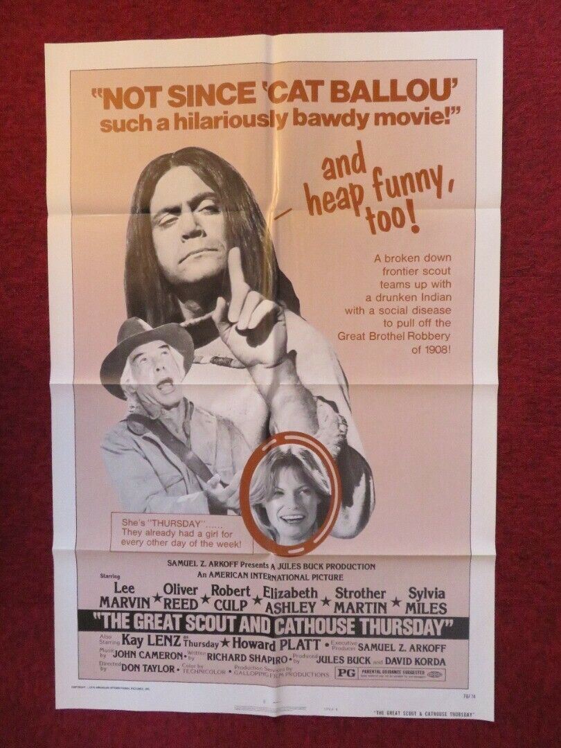 THE GREAT SCOUT & CATHOUSE THURSDAY STYLE B FOLDED US ONE SHEET POSTER 1976 Movie posters