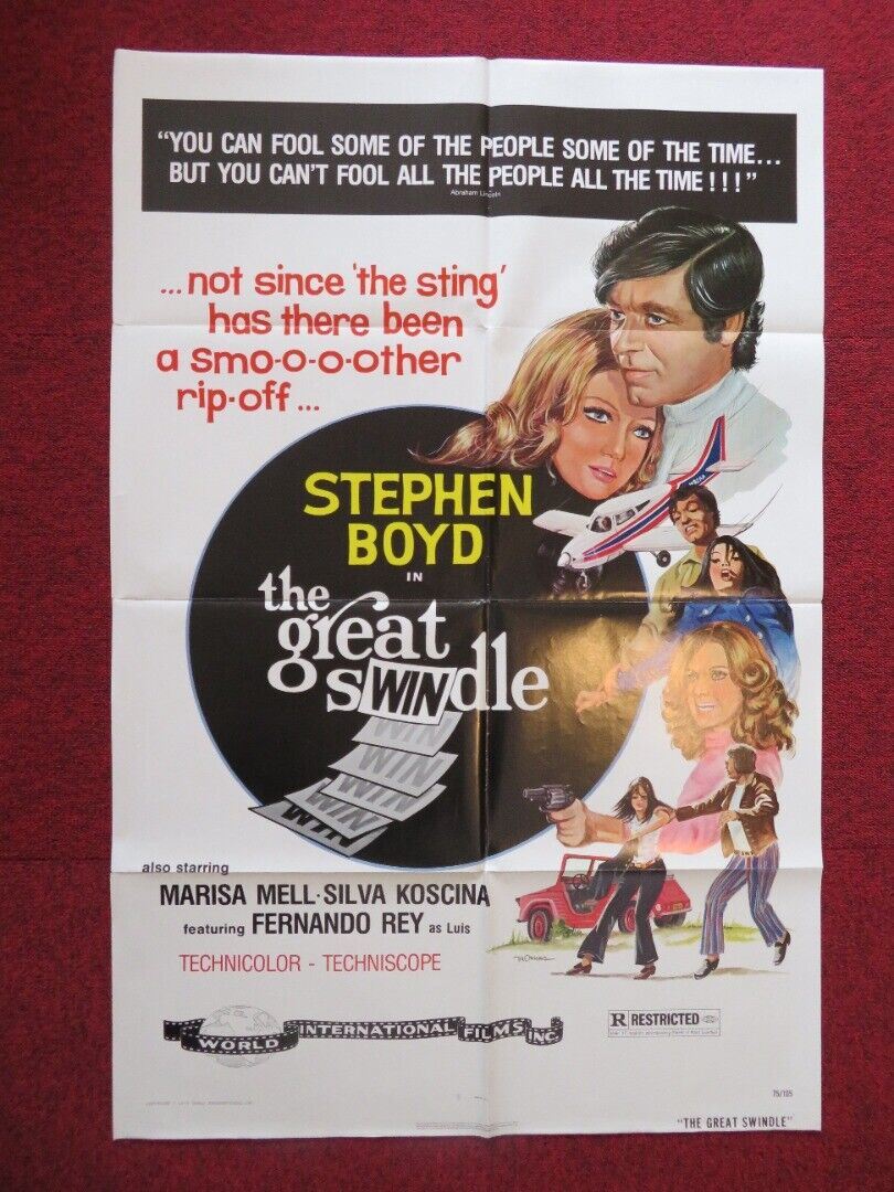 THE GREAT SWINDLE FOLDED US ONE SHEET POSTER MARISA MELL SYLVA KOSCINA 1975 Movie posters