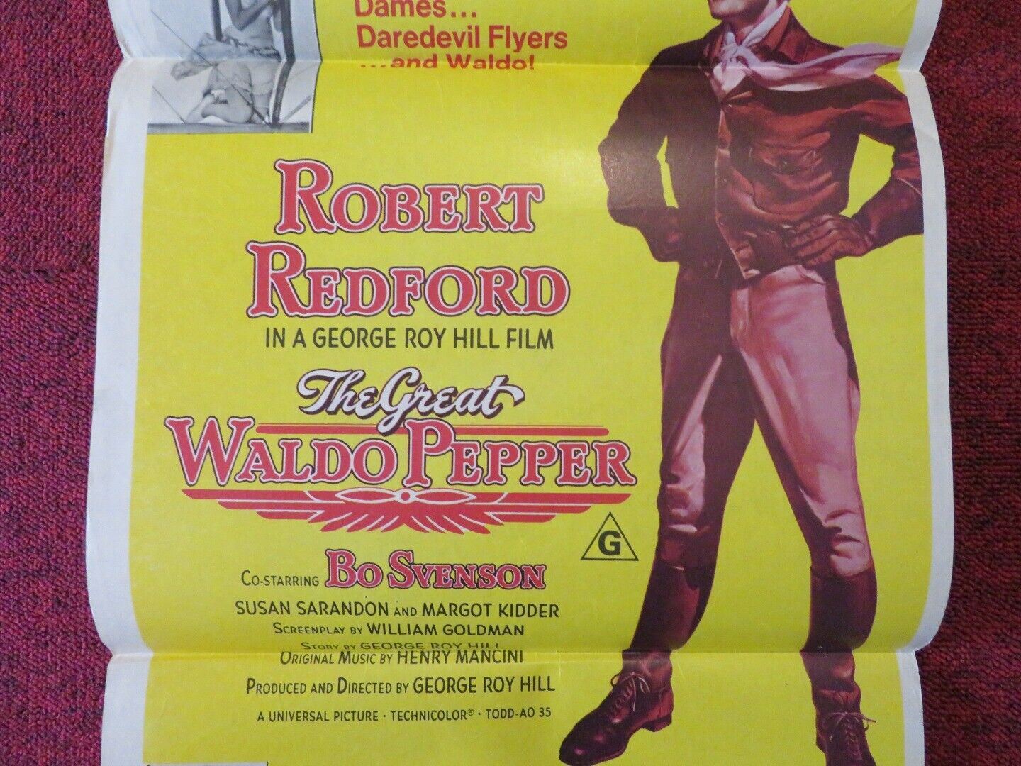 THE GREAT WALDO PEPPER FOLDED AUSTRALIAN DAYBILL POSTER ROBERT REDFORD 1975 Movie posters