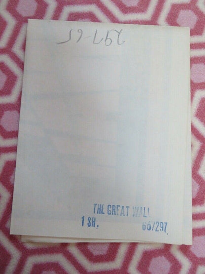 THE GREAT WALL US ONE SHEET POSTER MARSHALL NAIFY Movie posters