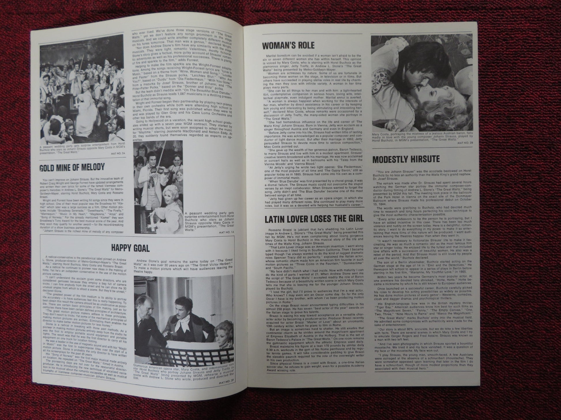 THE GREAT WALTZ - PRESSBOOK UNCUT MGM HORST BUCHHOLZ MARY COSTA 1972 Rendezvous Cinema Movie posters