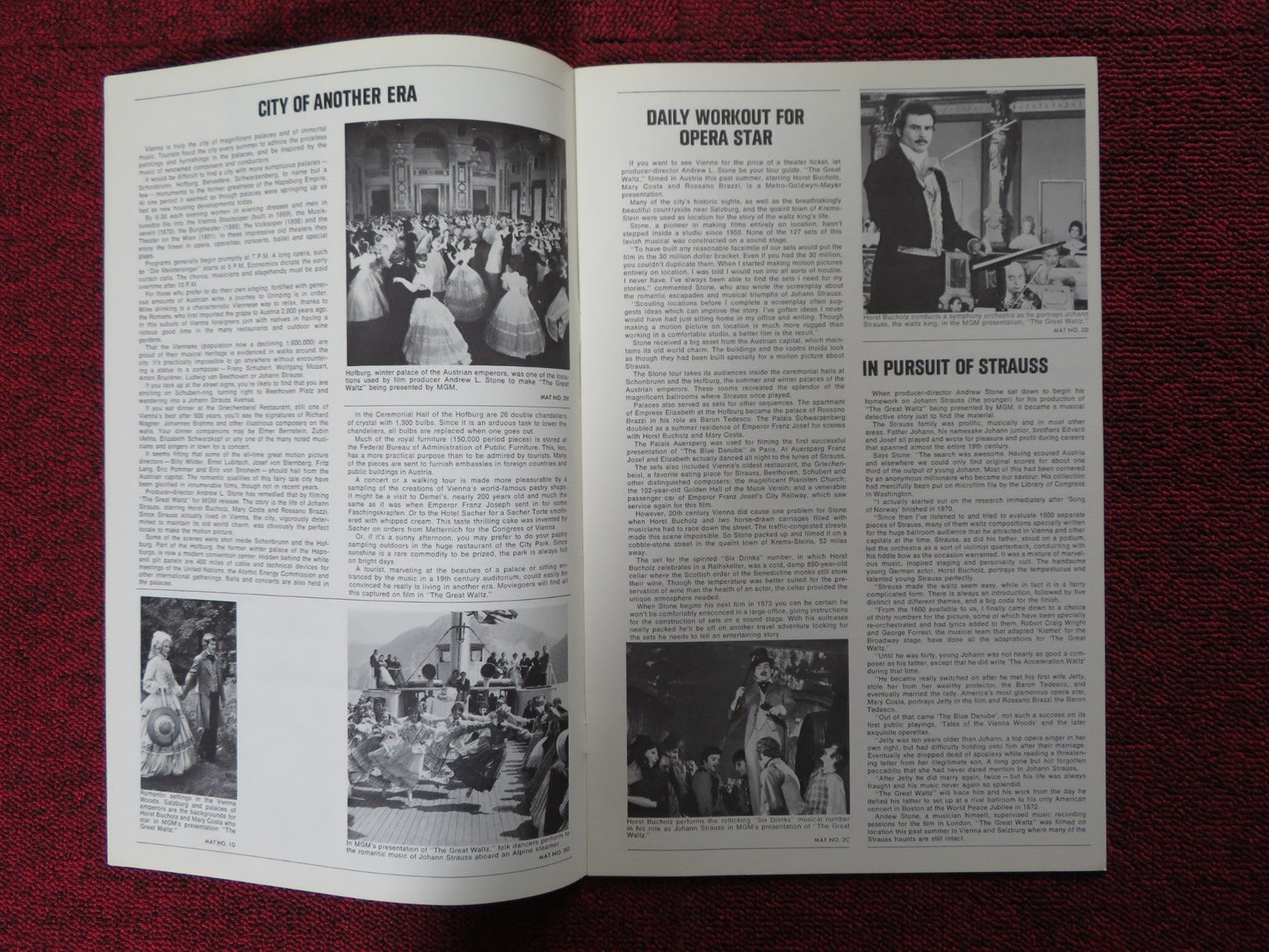 THE GREAT WALTZ - PRESSBOOK UNCUT MGM HORST BUCHHOLZ MARY COSTA 1972 Rendezvous Cinema Movie posters