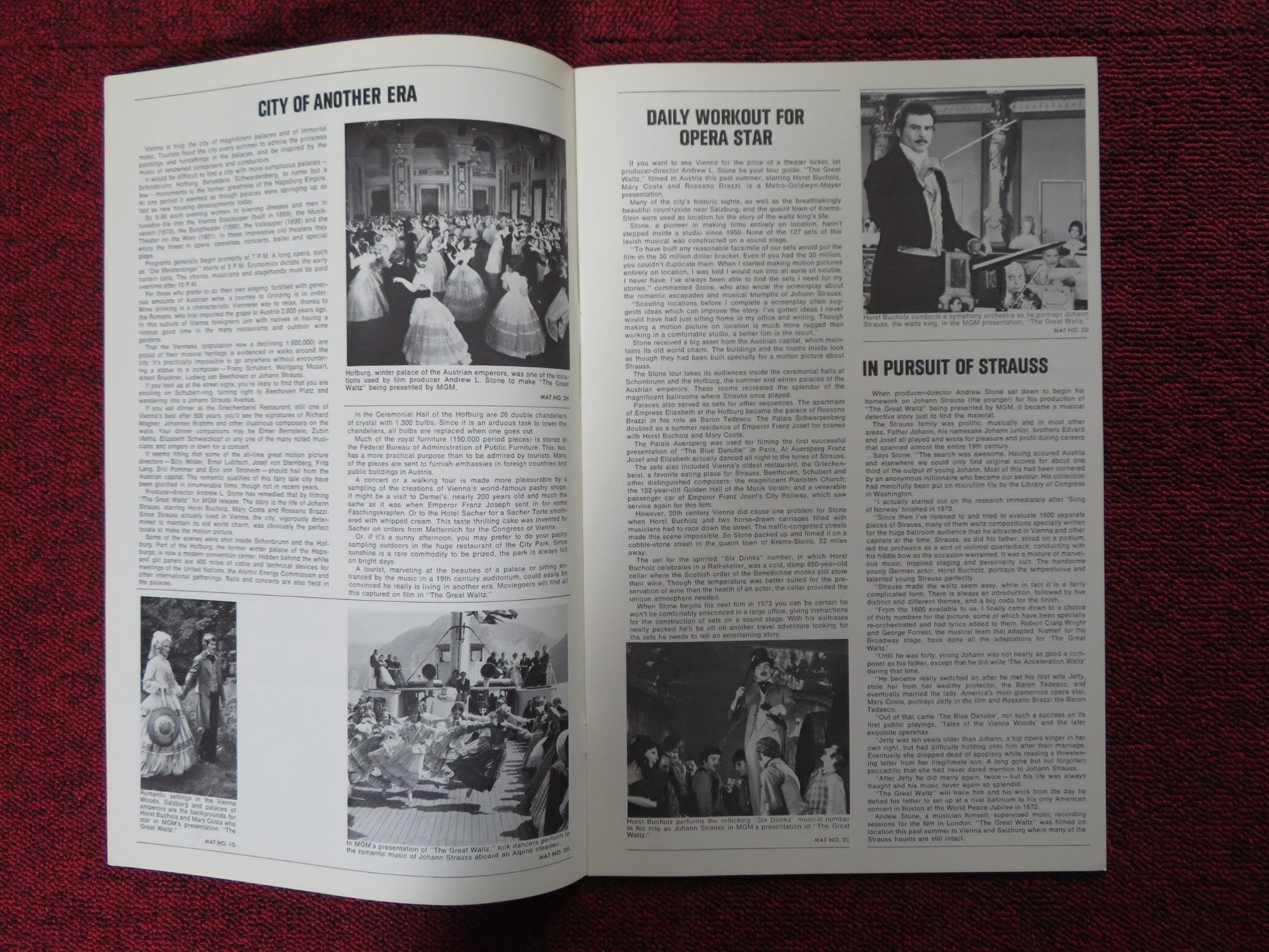 THE GREAT WALTZ - PRESSBOOK UNCUT MGM HORST BUCHHOLZ MARY COSTA 1972 Rendezvous Cinema Movie posters