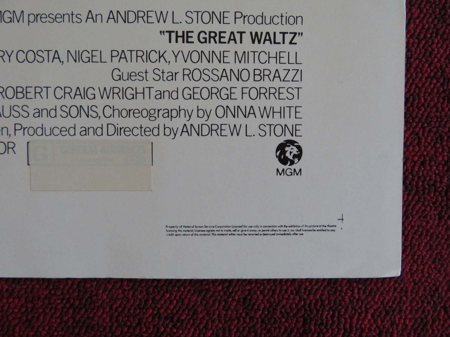 THE GREAT WALTZ US HALF SHEET (22"x 28") POSTER HORST BUCHOLZ MARY COSTA 1972 Rendezvous Cinema Movie posters