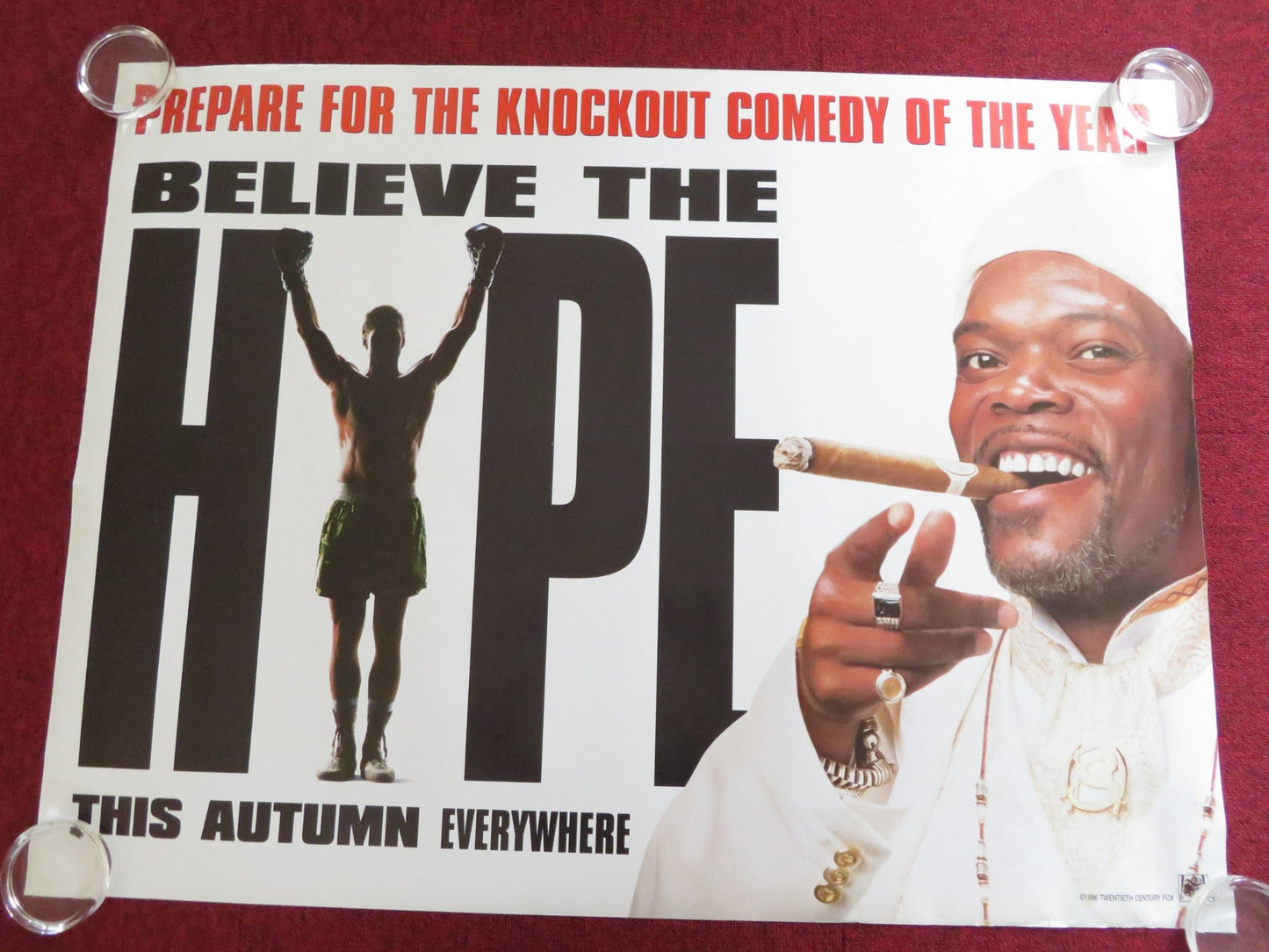 THE GREAT WHITE HYPE UK QUAD (30"x 40") ROLLED POSTER SAMUEL L. JACKSON 1996 Rendezvous Cinema Movie posters