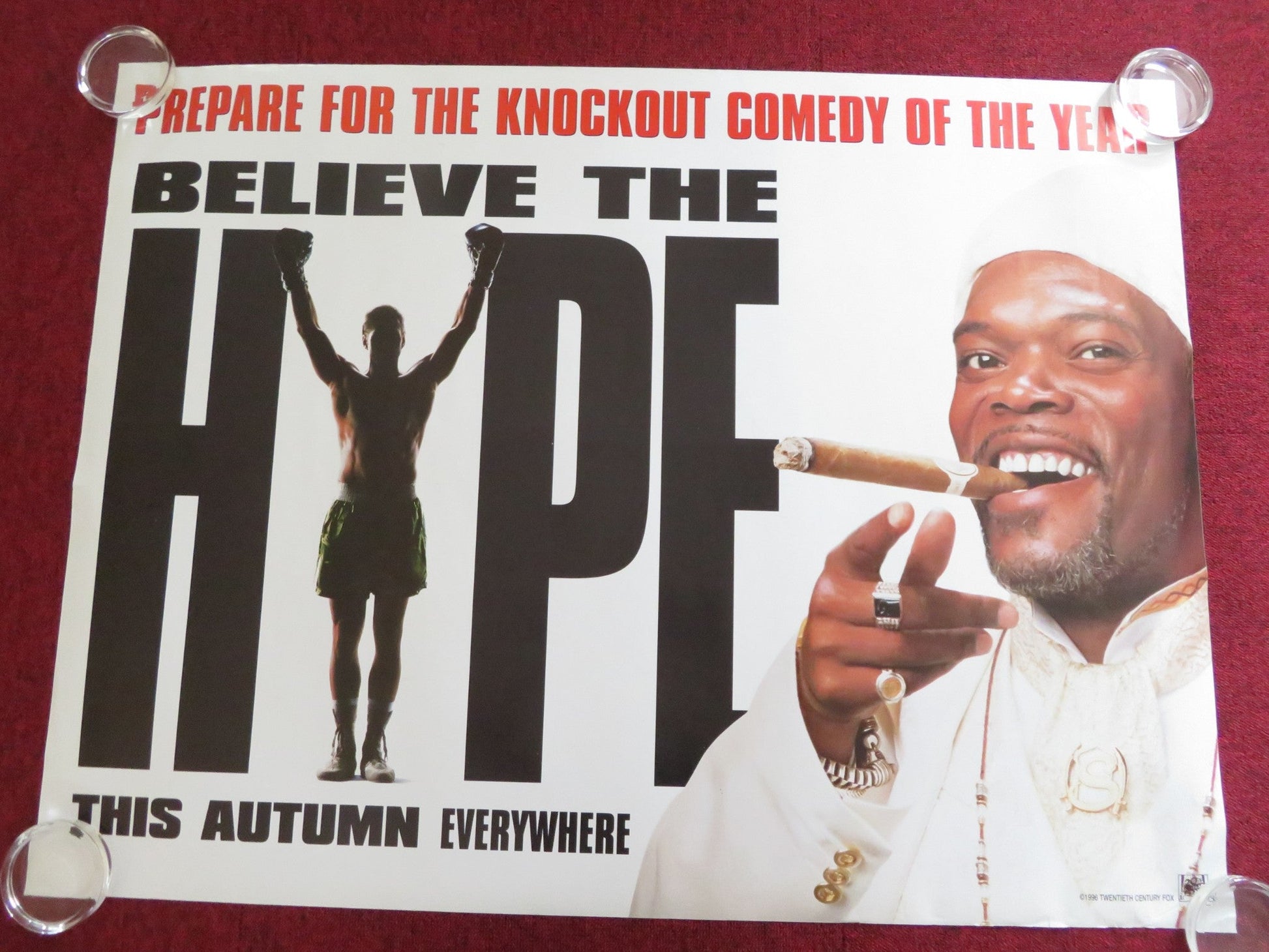 THE GREAT WHITE HYPE UK QUAD (30"x 40") ROLLED POSTER SAMUEL L. JACKSON 1996 Rendezvous Cinema Movie posters