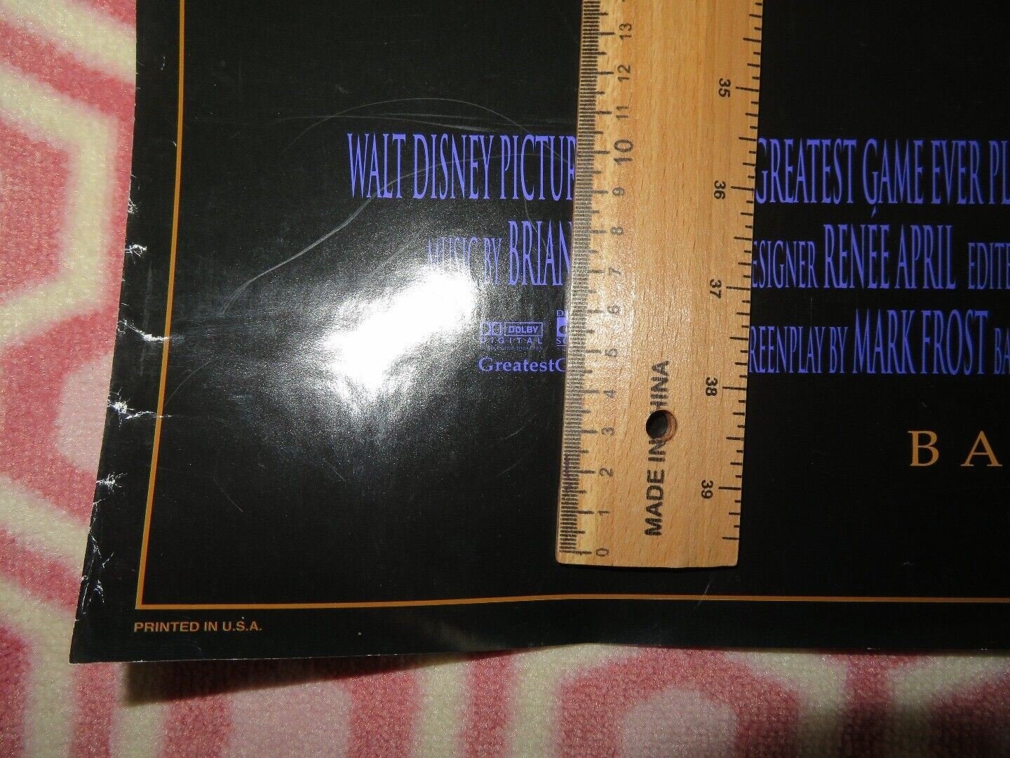 THE GREATEST GAME EVER PLAYED US ROLLED POSTER DISNEY BILL PAXTON 2005 Rendezvous Cinema Movie posters