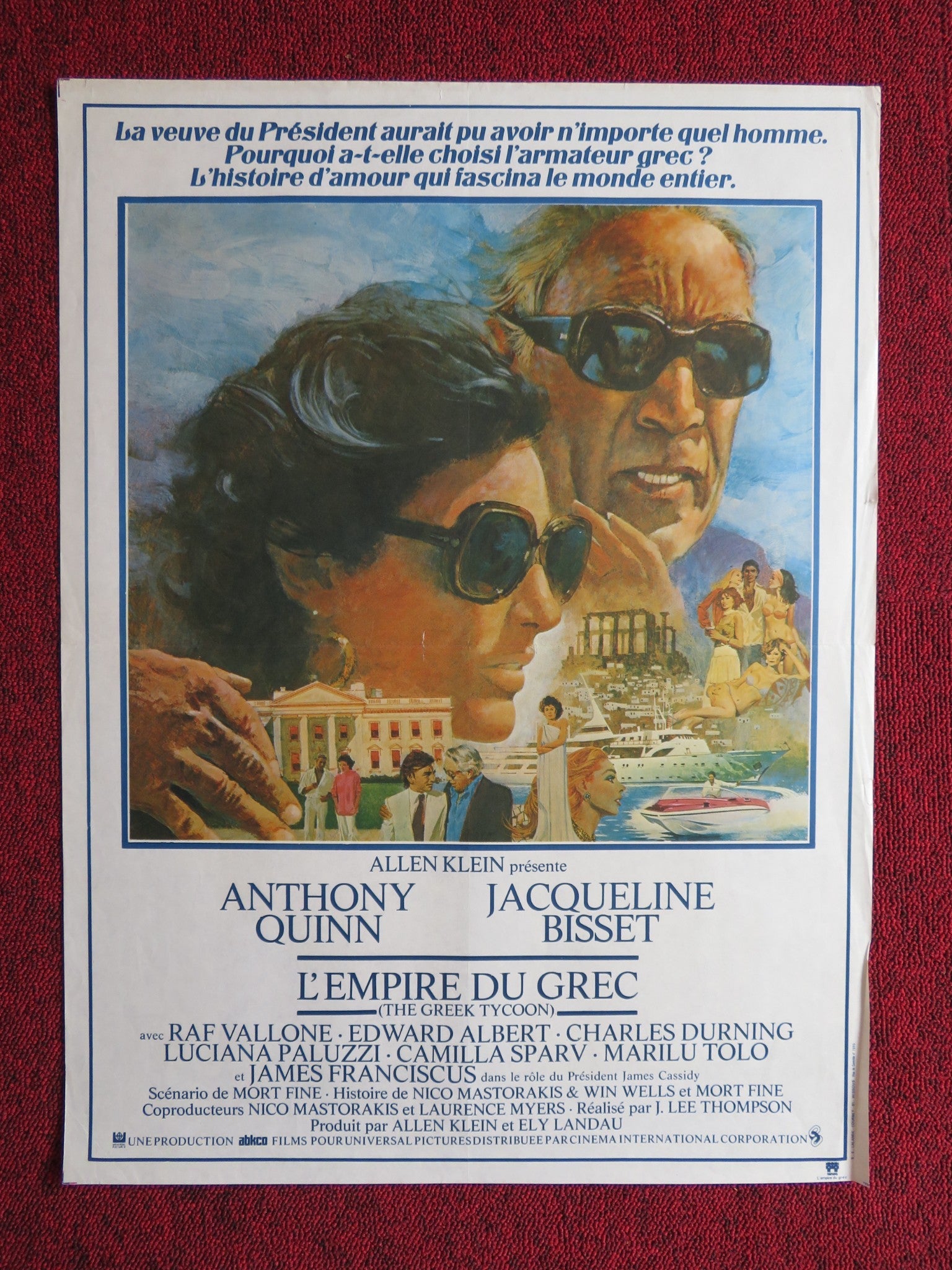 THE GREEK TYCOON FRENCH POSTER ANTHONY QUINN JACQUELINE BISSET 1987 Rendezvous Cinema Movie posters
