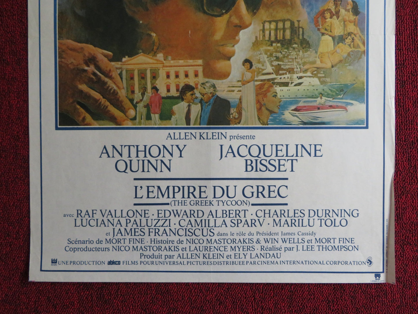THE GREEK TYCOON FRENCH POSTER ANTHONY QUINN JACQUELINE BISSET 1987 Rendezvous Cinema Movie posters