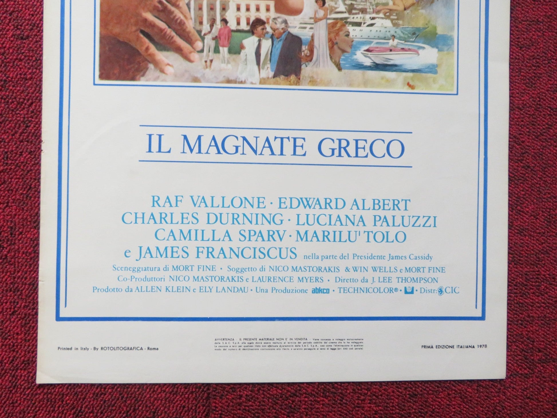 THE GREEK TYCOON ITALIAN LOCANDINA POSTER ANTHONY QUINN JACQUELINE BISSET 1978 Rendezvous Cinema Movie posters