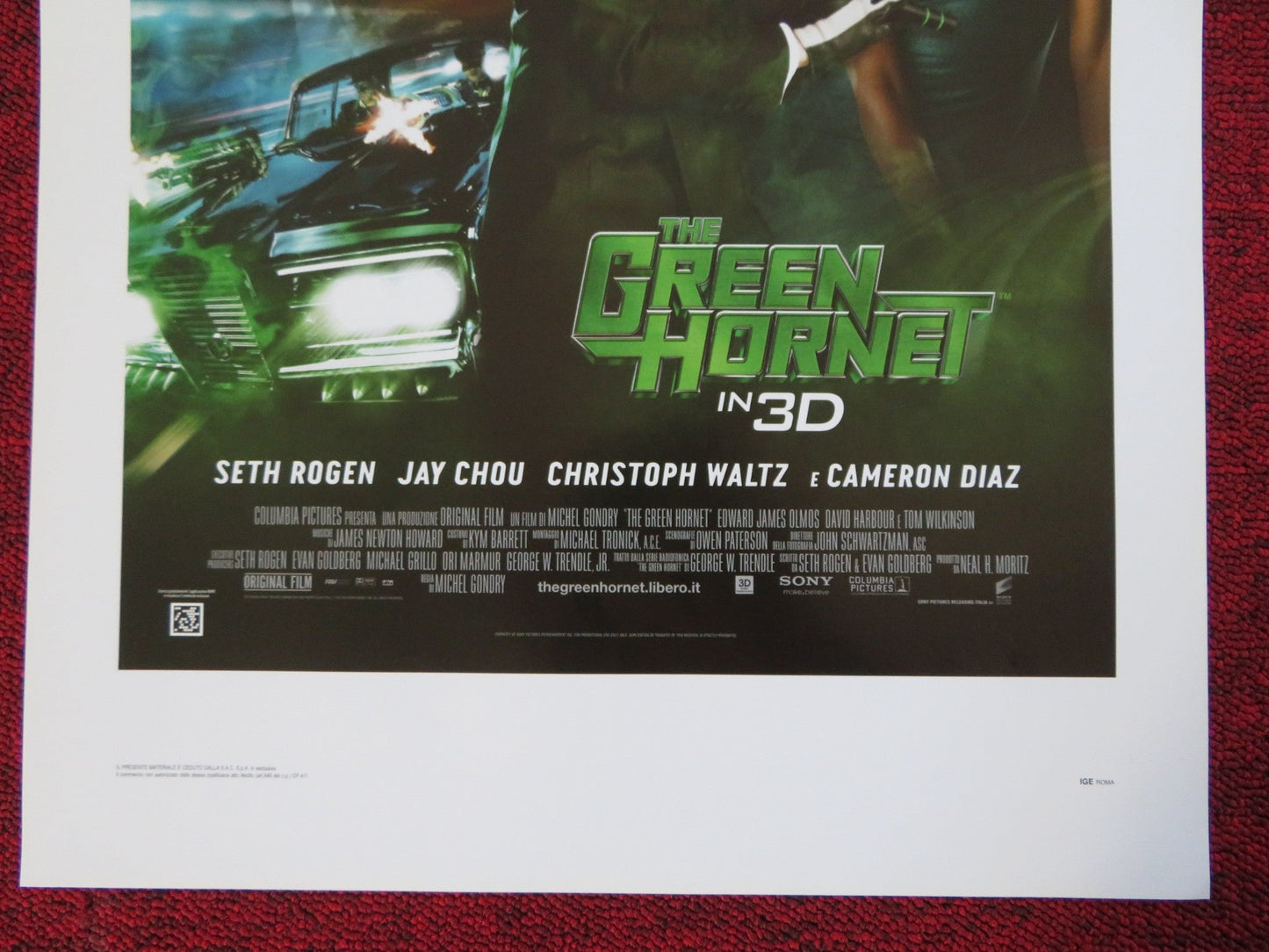 THE GREEN HORNET ITALIAN LOCANDINA (27.5"x13") POSTER SETH ROGEN JAY CHOU 2011 Rendezvous Cinema Movie posters